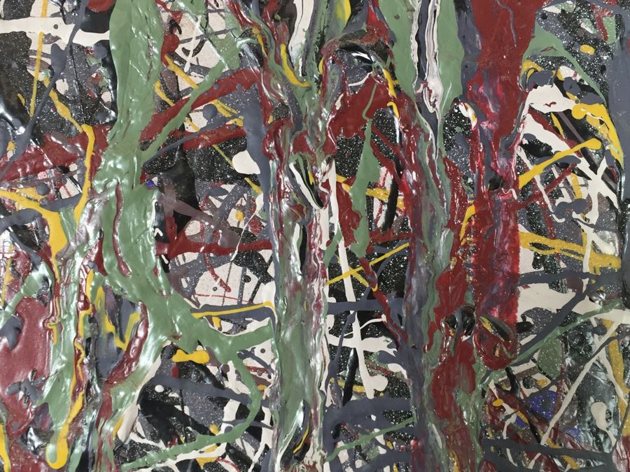 One Of A Kind Karen Dugan Painted Door Drip Paint In Style Of Jackson Pollock [Photo 10]