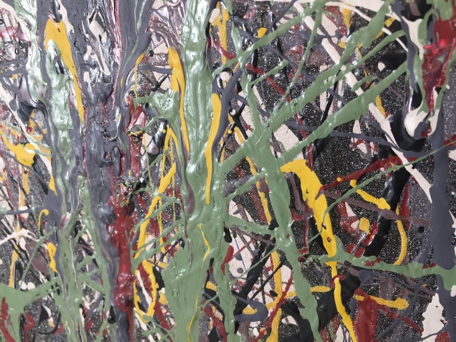 One Of A Kind Karen Dugan Painted Door Drip Paint In Style Of Jackson Pollock [Photo 8]