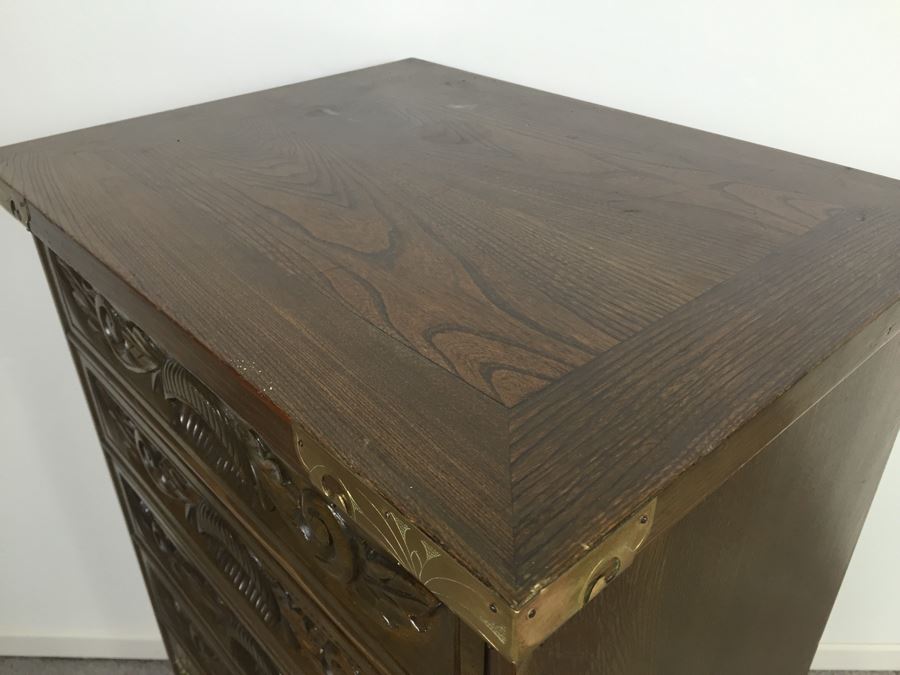 Vintage Korean Silverware Chest Cabinet With Lock And Key [Photo 16]