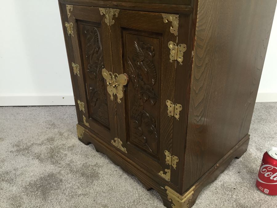 Vintage Korean Silverware Chest Cabinet With Lock And Key [Photo 14]