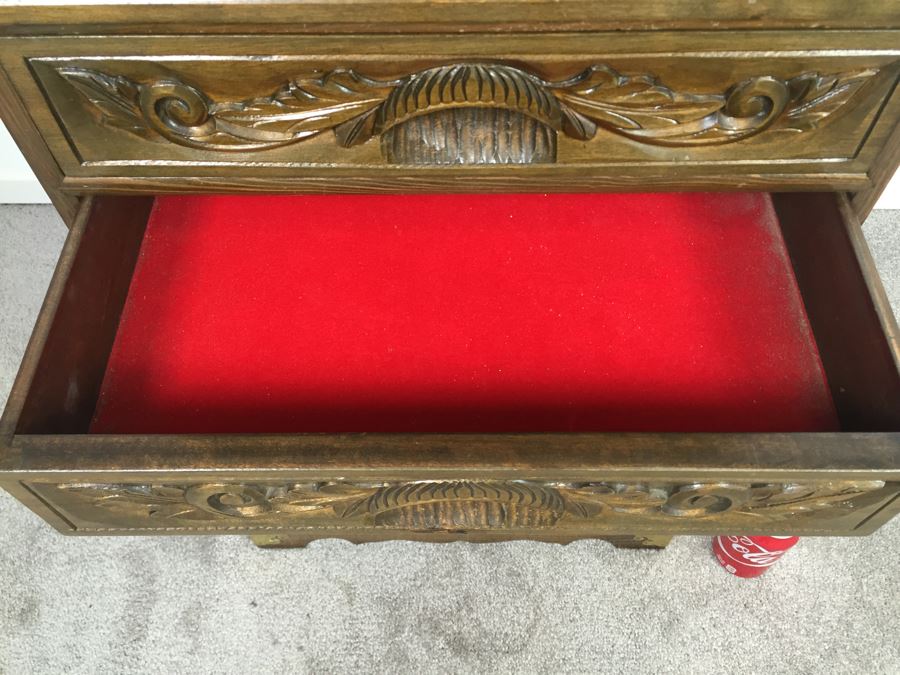 Vintage Korean Silverware Chest Cabinet With Lock And Key [Photo 8]