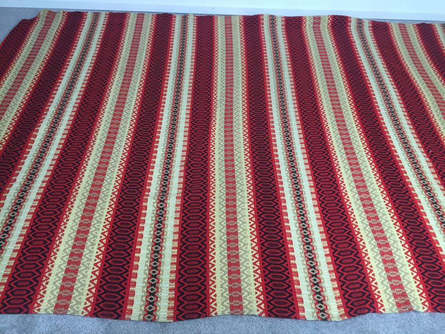 Stunning Vintage Blanket With Reds Blacks And Yellows 8' 7' X 6' 4' [Photo 4]
