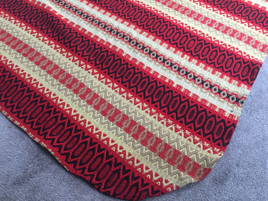 Stunning Vintage Blanket With Reds Blacks And Yellows 8' 7' X 6' 4' [Photo 8]