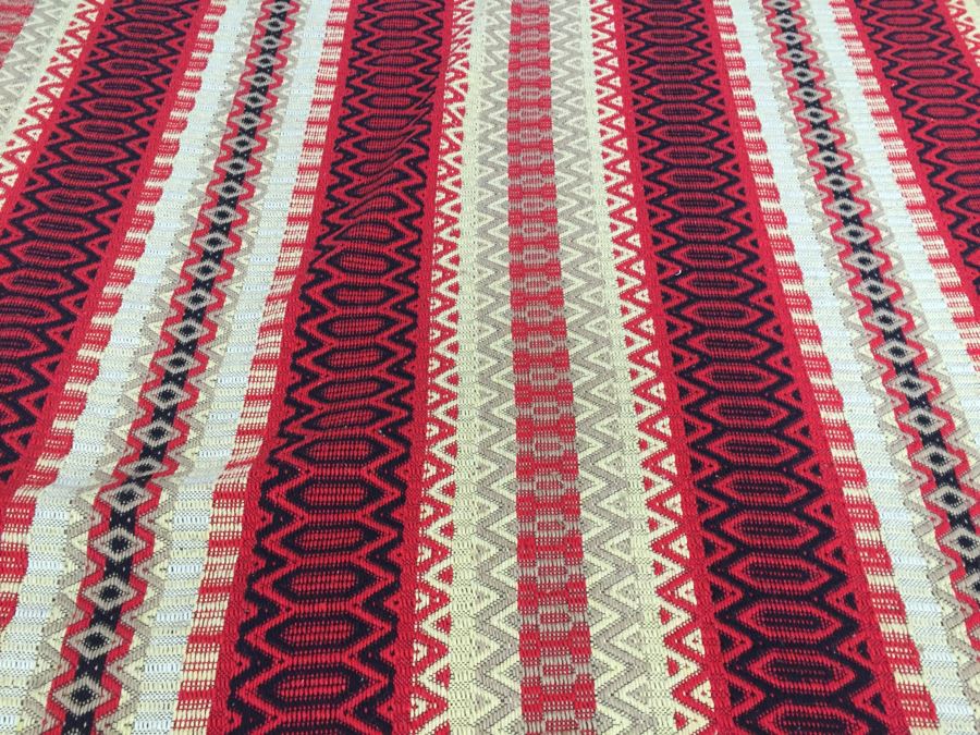 Stunning Vintage Blanket With Reds Blacks And Yellows 8' 7' X 6' 4' [Photo 6]