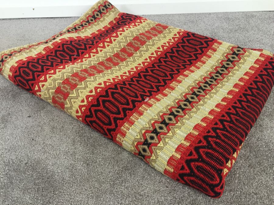 Stunning Vintage Blanket With Reds Blacks And Yellows 8' 7' X 6' 4' [Photo 13]