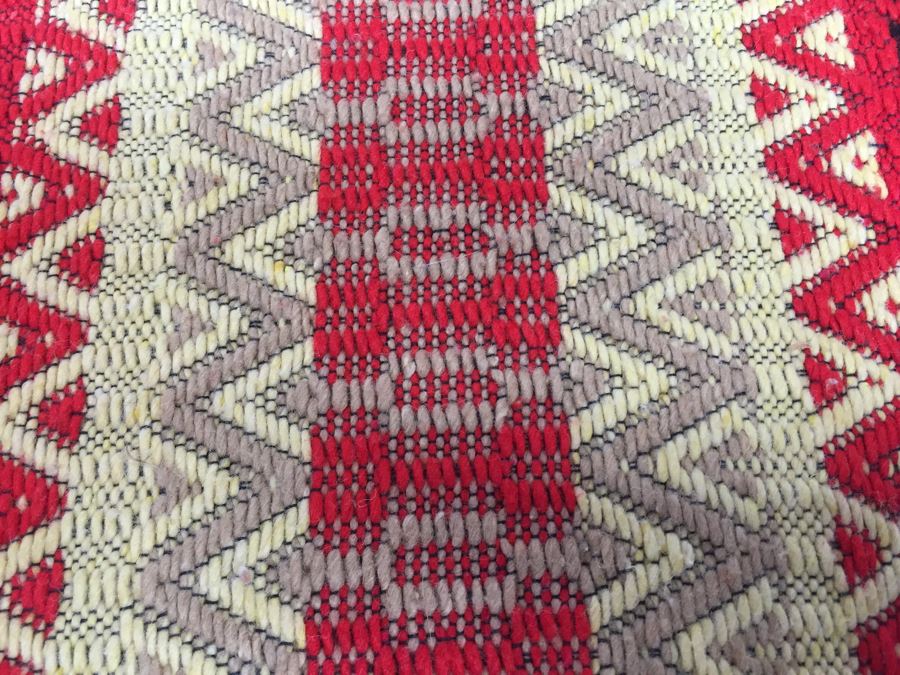 Stunning Vintage Blanket With Reds Blacks And Yellows 8' 7' X 6' 4' [Photo 10]