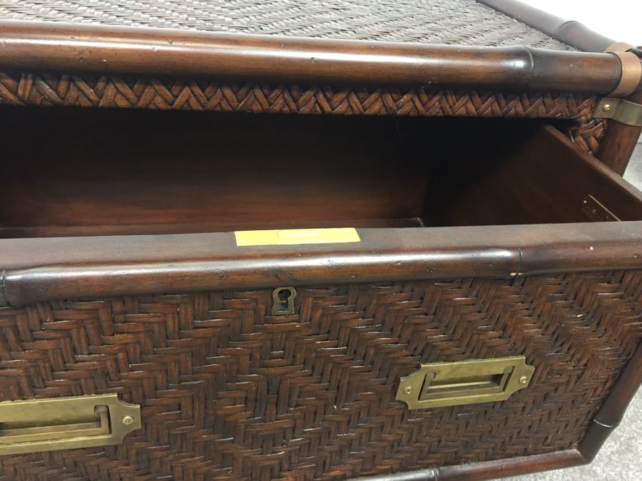 Pair Of Ralph Lauren Hollywood Regency Side Tables With Drawer Bamboo Motif [Photo 18]