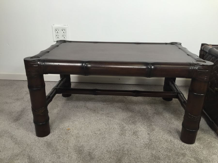 Pair Of Ralph Lauren Hollywood Regency Side Tables With Drawer Bamboo Motif [Photo 14]