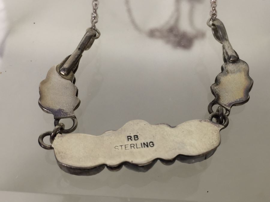 Sterling Silver And Black Onyx Necklace 6.4g Signed RB Sterling - *JUST ADDED* [Photo 10]