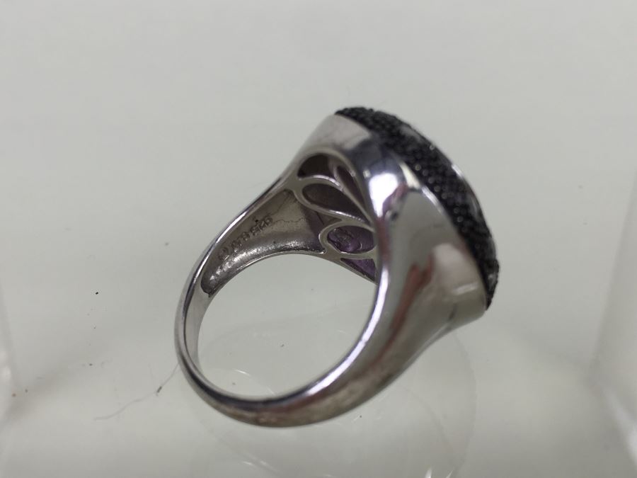 Sterling Silver Purple Amethyst Ring 8.1g Signed 925 SAI *JUST ADDED* [Photo 4]