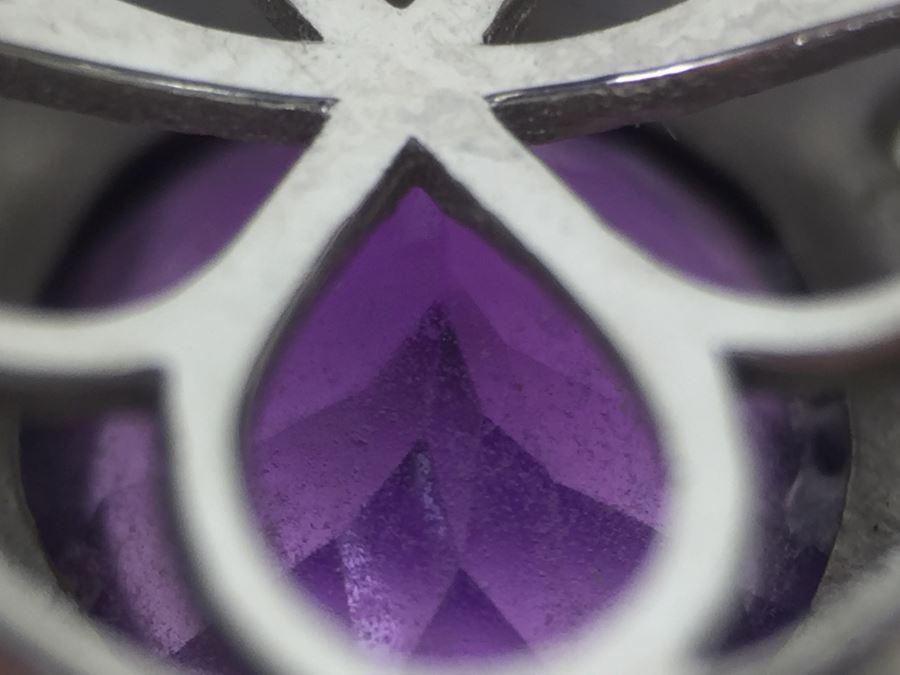 Sterling Silver Purple Amethyst Ring 8.1g Signed 925 SAI *JUST ADDED* [Photo 12]