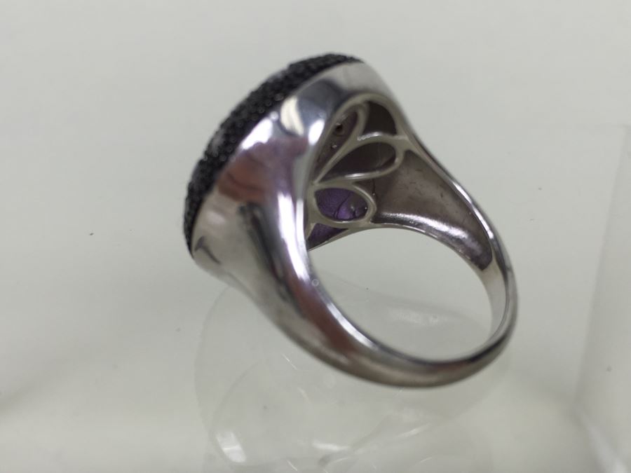 Sterling Silver Purple Amethyst Ring 8.1g Signed 925 SAI *JUST ADDED* [Photo 6]
