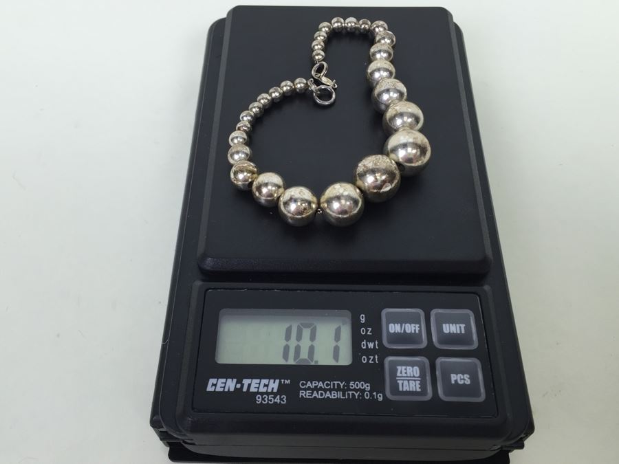 Graduated Sterling Silver Beads Balls Bracelet 10.1g *JUST ADDED* [Photo 6]