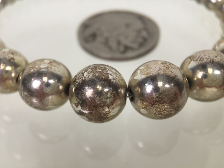 Graduated Sterling Silver Beads Balls Bracelet 10.1g *JUST ADDED*