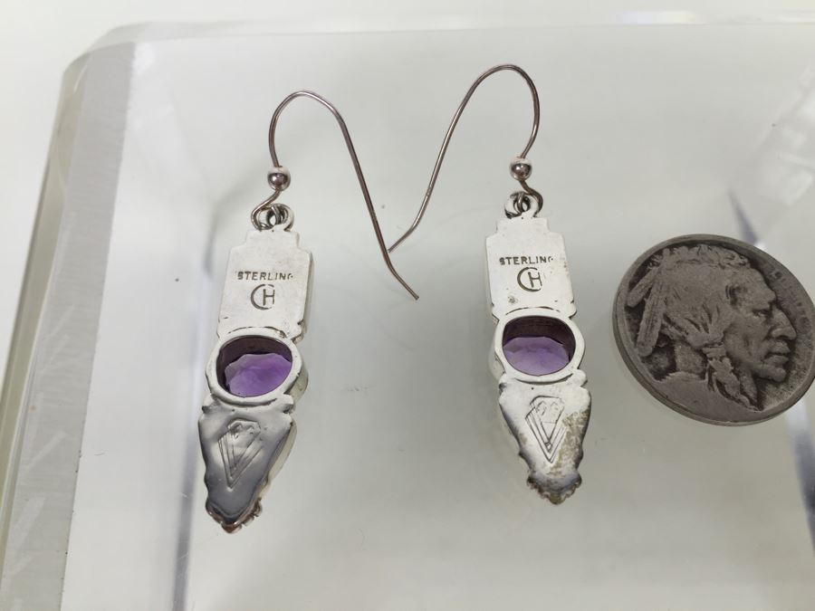 Navajo Sterling Silver Earrings OPL/CHT/SUG 9.6g *JUST ADDED* [Photo 2]