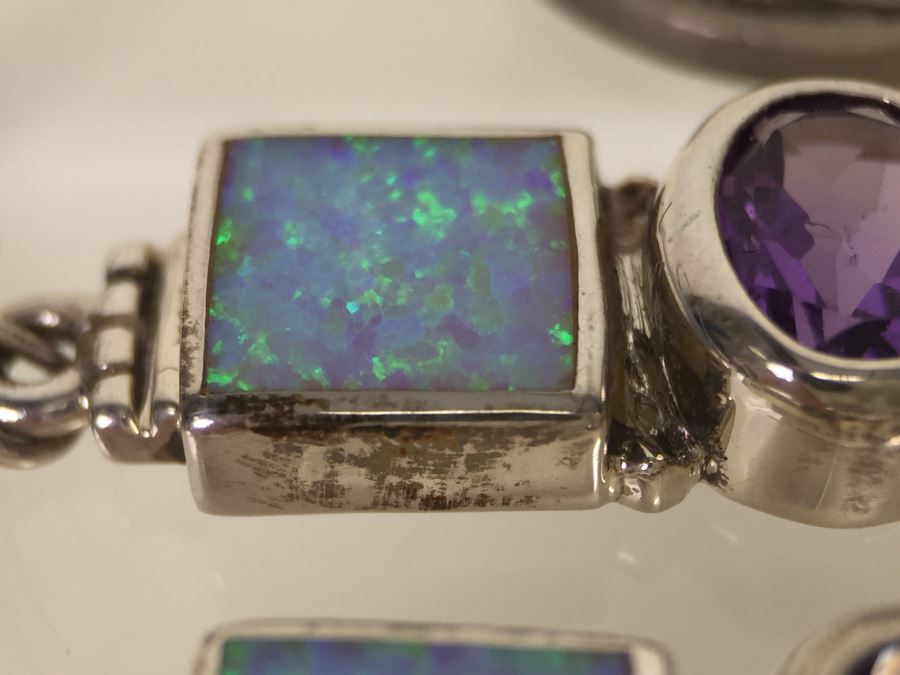 Navajo Sterling Silver Earrings OPL/CHT/SUG 9.6g *JUST ADDED* [Photo 17]