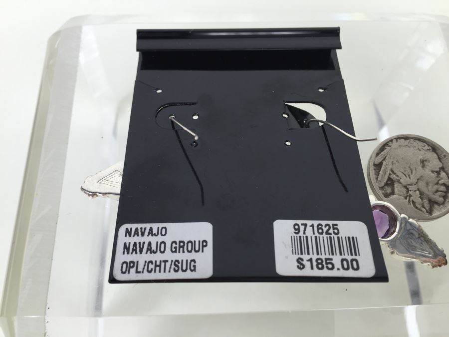 Navajo Sterling Silver Earrings OPL/CHT/SUG 9.6g *JUST ADDED* [Photo 3]