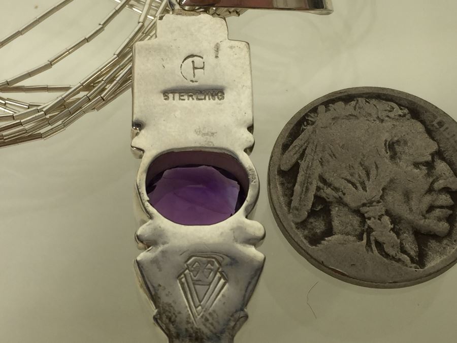 Navajo Sterling Silver Necklace OPL/CHT/SUG 14g *JUST ADDED* [Photo 18]