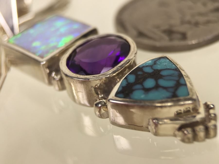 Navajo Sterling Silver Necklace OPL/CHT/SUG 14g *JUST ADDED* [Photo 14]