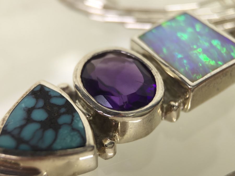 Navajo Sterling Silver Necklace OPL/CHT/SUG 14g *JUST ADDED* [Photo 15]