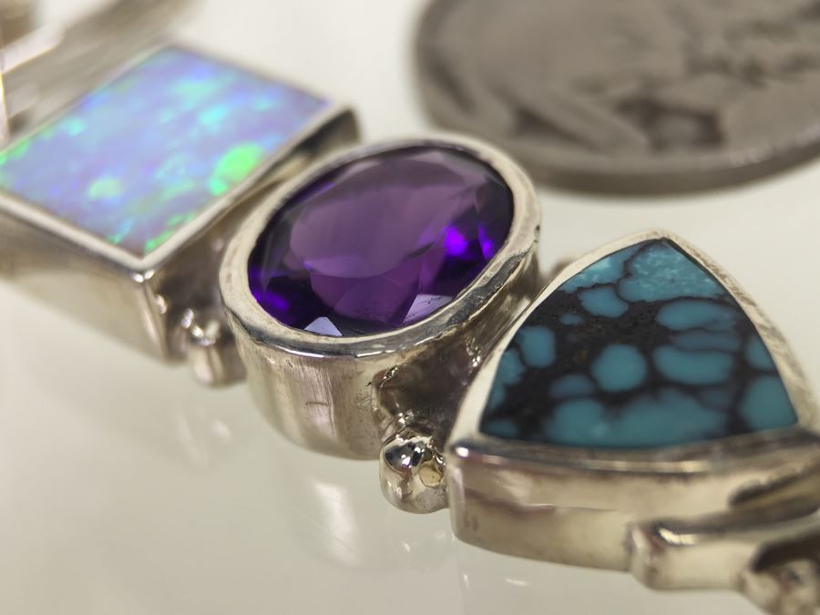 Navajo Sterling Silver Necklace OPL/CHT/SUG 14g *JUST ADDED* [Photo 13]