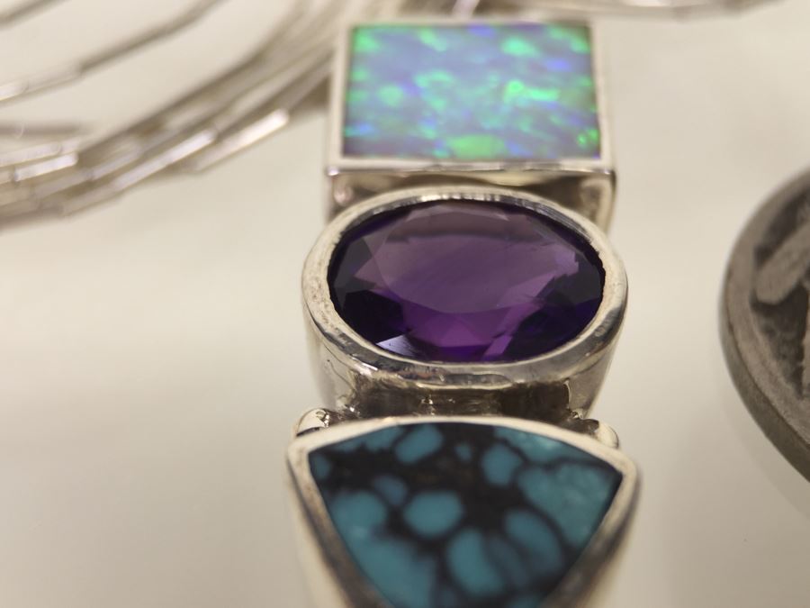 Navajo Sterling Silver Necklace OPL/CHT/SUG 14g *JUST ADDED* [Photo 9]