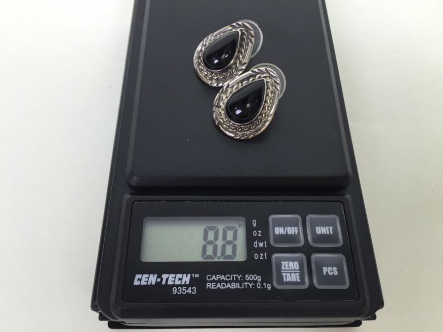Sterling Silver Black Onyx Earrings 8.8g Signed K. Y. *JUST ADDED* [Photo 8]