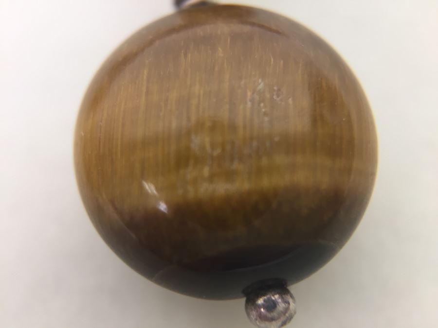 Sterling Silver Brown Tiger Eye Necklace With 2 Pairs Of Tiger Eye Earrings 84.0g *JUST ADDED* [Photo 17]