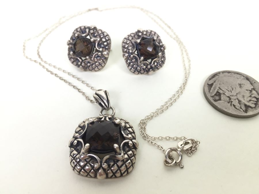 Sterling Silver Pendant Chain With Matching Earrings 12.9g Italian 925 Chain / China Pendant And Earrings *JUST ADDED* [Photo 2]