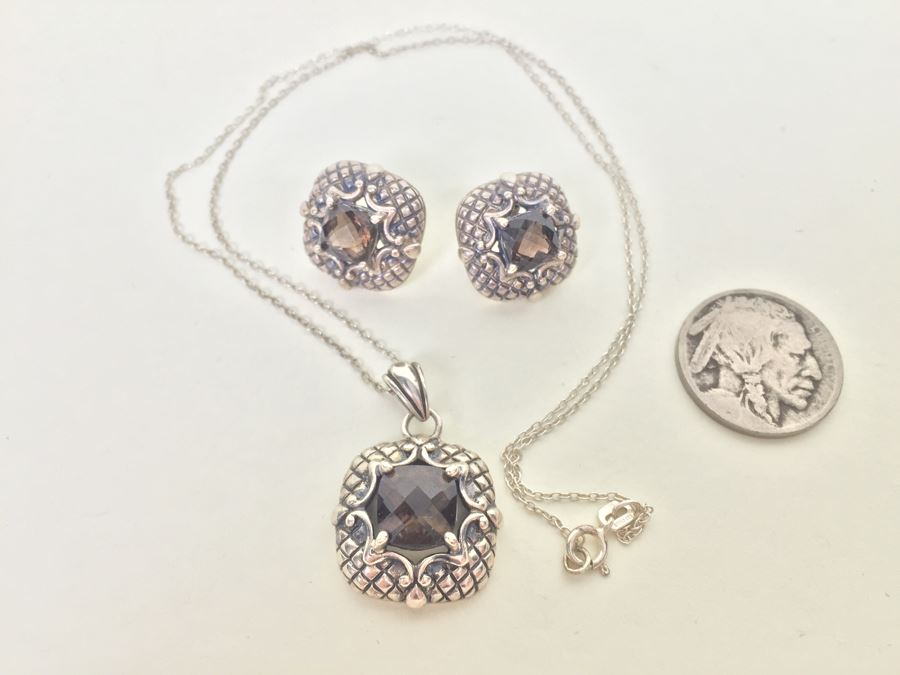 Sterling Silver Pendant Chain With Matching Earrings 12.9g Italian 925 Chain / China Pendant And Earrings *JUST ADDED* [Photo 5]