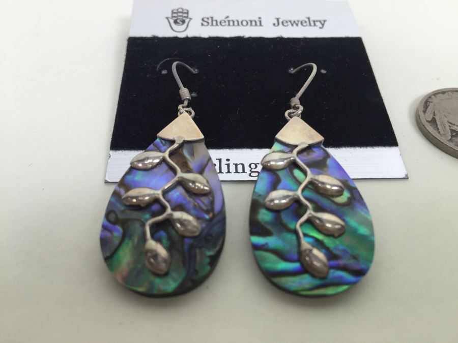 Sterling Silver Mother Of Pearl Earrings Shemoni Jewelry 4.6g New With Tags *JUST ADDED* [Photo 4]