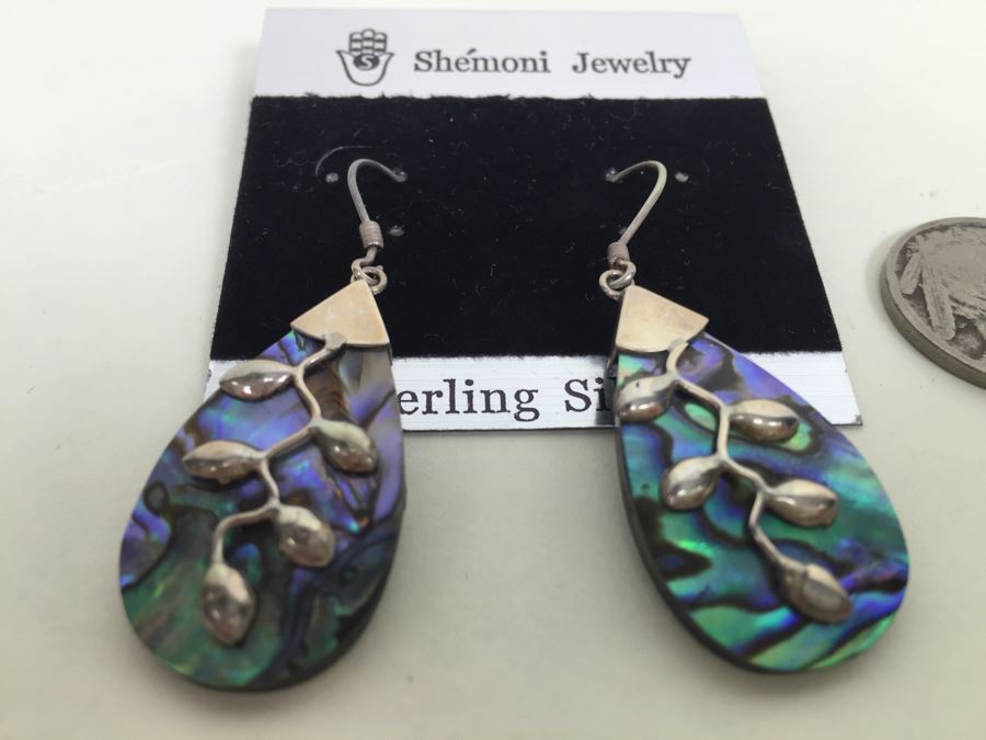 Sterling Silver Mother Of Pearl Earrings Shemoni Jewelry 4.6g New With Tags *JUST ADDED* [Photo 5]