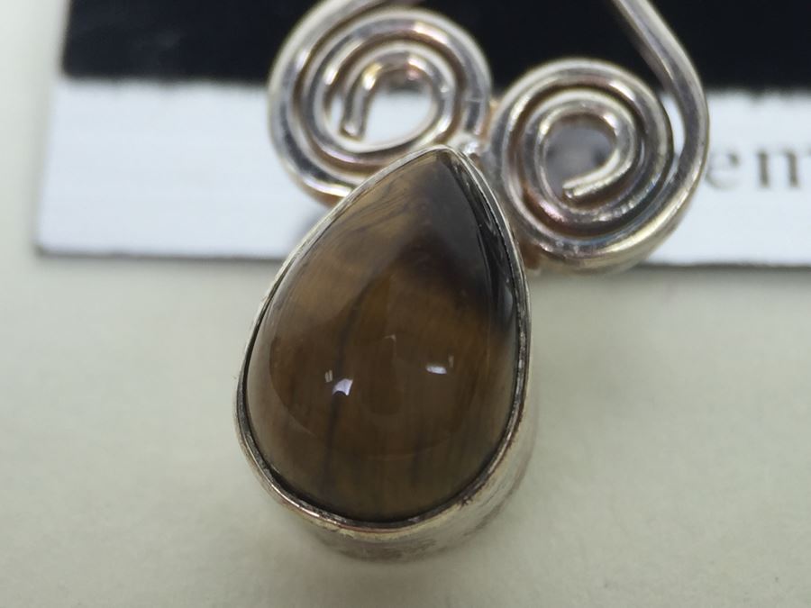 Sterling Silver Tiger Eye Earrings Shemoni Jewelry 4.2g New With Tags *JUST ADDED* [Photo 3]