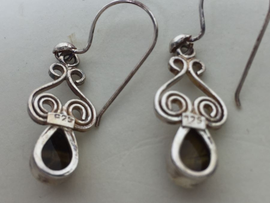 Sterling Silver Tiger Eye Earrings Shemoni Jewelry 4.2g New With Tags *JUST ADDED* [Photo 8]