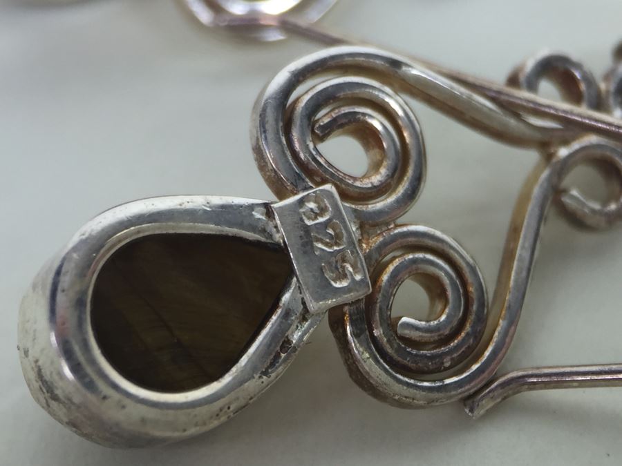 Sterling Silver Tiger Eye Earrings Shemoni Jewelry 4.2g New With Tags *JUST ADDED* [Photo 6]