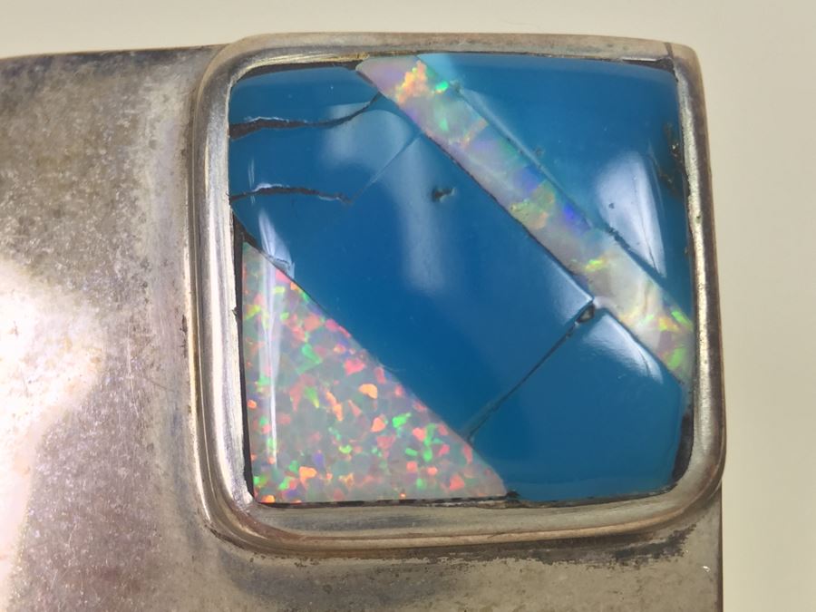 Sterling Silver Turquoise Inlay Earrings 6.2g *JUST ADDED* [Photo 7]