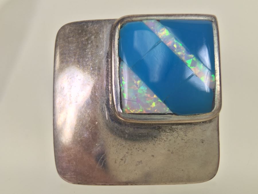 Sterling Silver Turquoise Inlay Earrings 6.2g *JUST ADDED* [Photo 2]