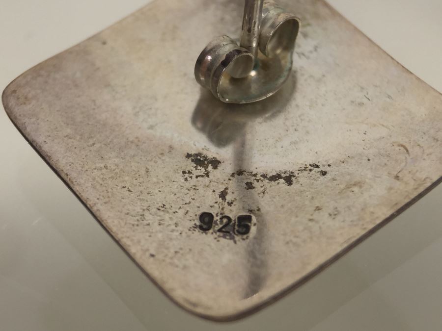 Sterling Silver Turquoise Inlay Earrings 6.2g *JUST ADDED* [Photo 10]