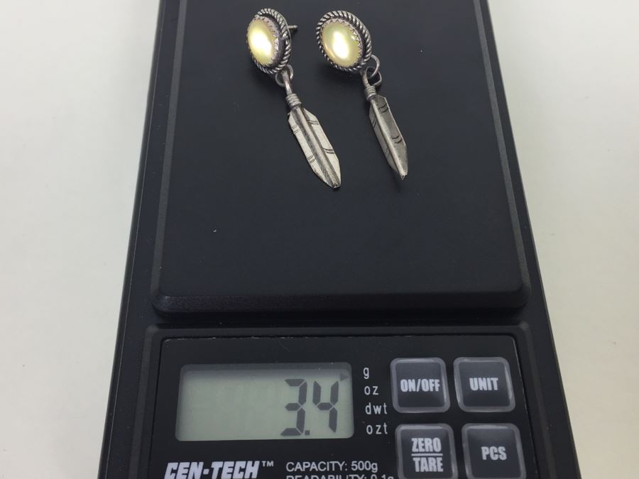 Sterling Silver Feather Earrings 3.4g Signed Sam Sterling *JUST ADDED* [Photo 12]