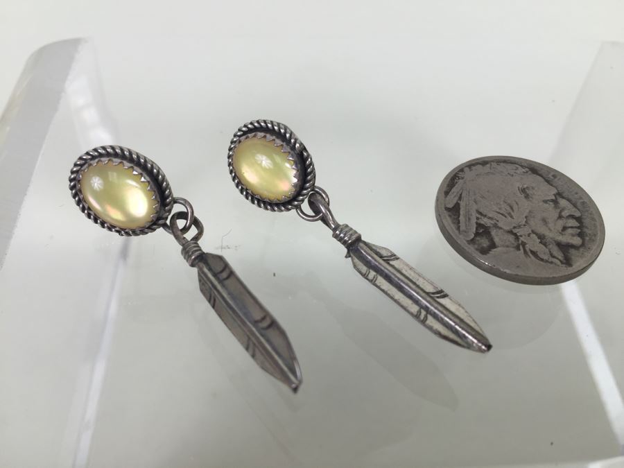 Sterling Silver Feather Earrings 3.4g Signed Sam Sterling *JUST ADDED* [Photo 4]