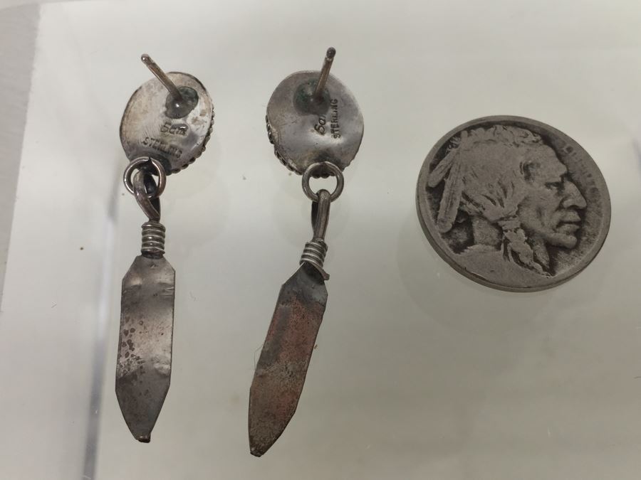 Sterling Silver Feather Earrings 3.4g Signed Sam Sterling *JUST ADDED* [Photo 11]