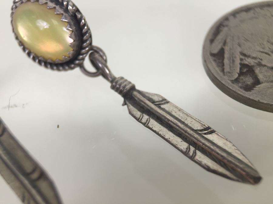 Sterling Silver Feather Earrings 3.4g Signed Sam Sterling *JUST ADDED* [Photo 2]