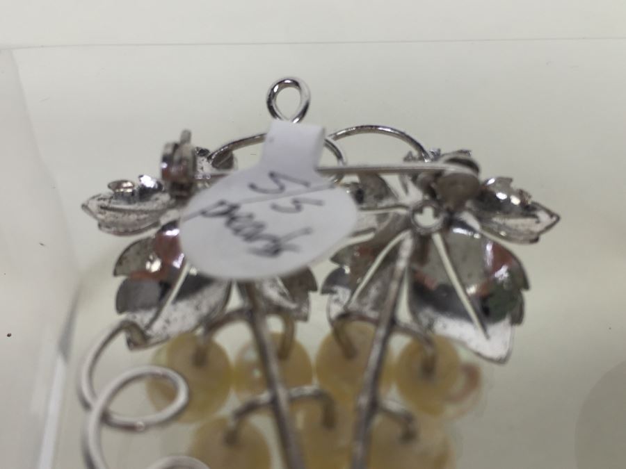 Sterling Silver Pearl Grape Cluster Brooch Pin 8.8g *JUST ADDED* [Photo 8]