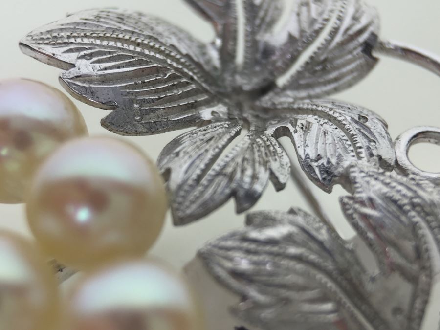Sterling Silver Pearl Grape Cluster Brooch Pin 8.8g *JUST ADDED* [Photo 11]