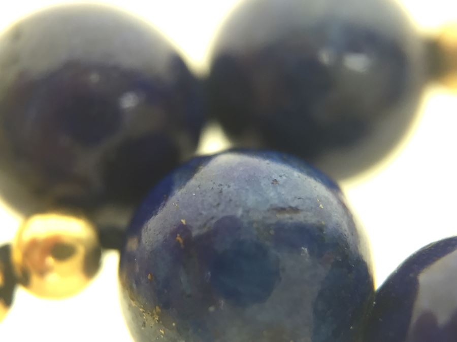 Bracelet With Lapis Lazuli Stones, Pearls And 14K Gold Spacers And 14K Gold Clasp 5.5g *JUST ADDED* [Photo 17]