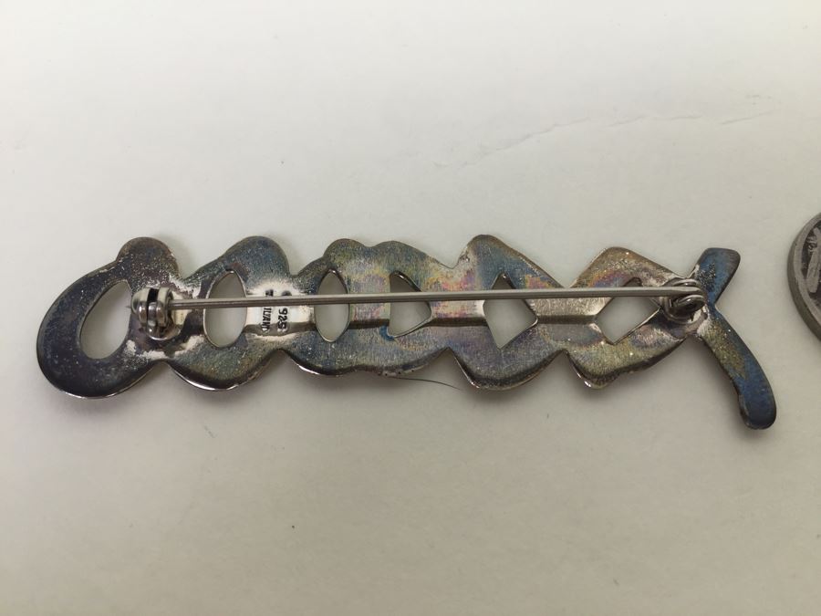 Sterling Silver XXXOOO Brooch Pin Thailand 5.5g *JUST ADDED* [Photo 6]