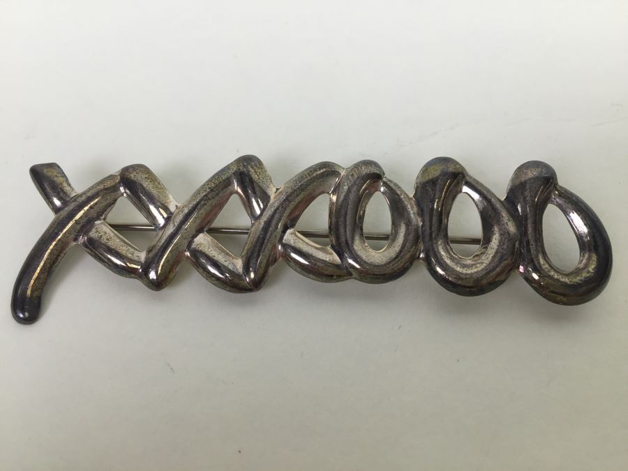 Sterling Silver XXXOOO Brooch Pin Thailand 5.5g *JUST ADDED* [Photo 4]