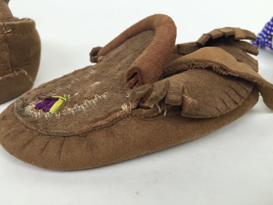 Vintage Child's Leather Moccasins And Beaded Doll *JUST ADDED* [Photo 15]