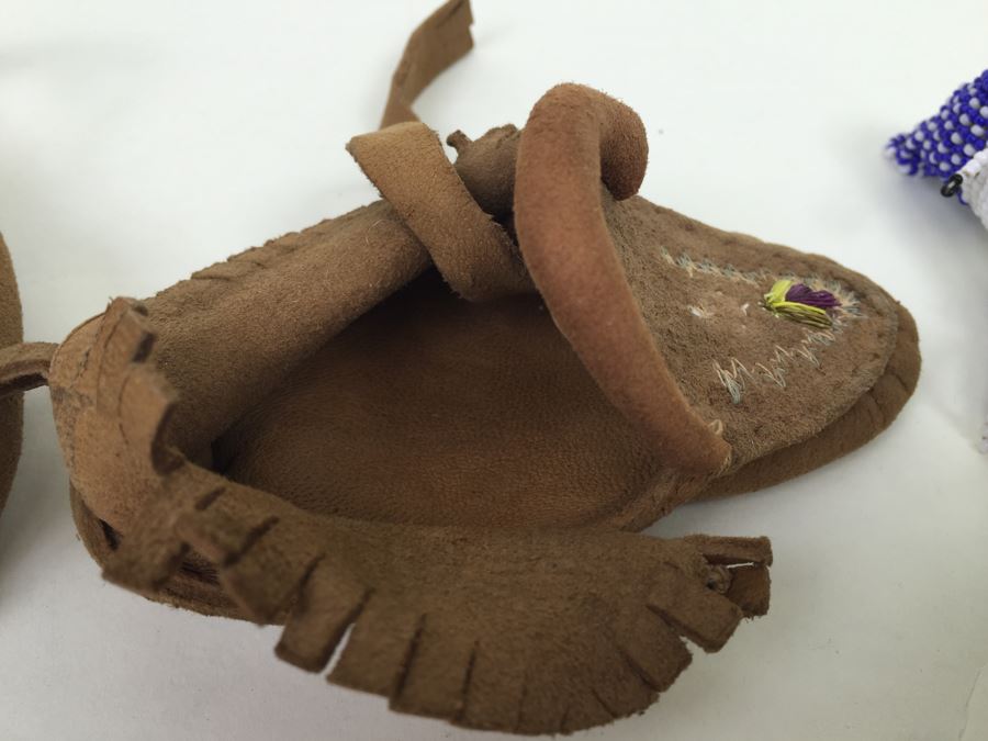 Vintage Child's Leather Moccasins And Beaded Doll *JUST ADDED* [Photo 11]