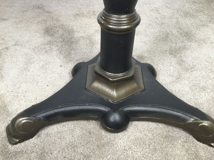 Very Heavy Industrial Steampunk Thick 'Storm Drain' Top Cafe Table With Cast Iron Pedestal Base *JUST ADDED* [Photo 10]